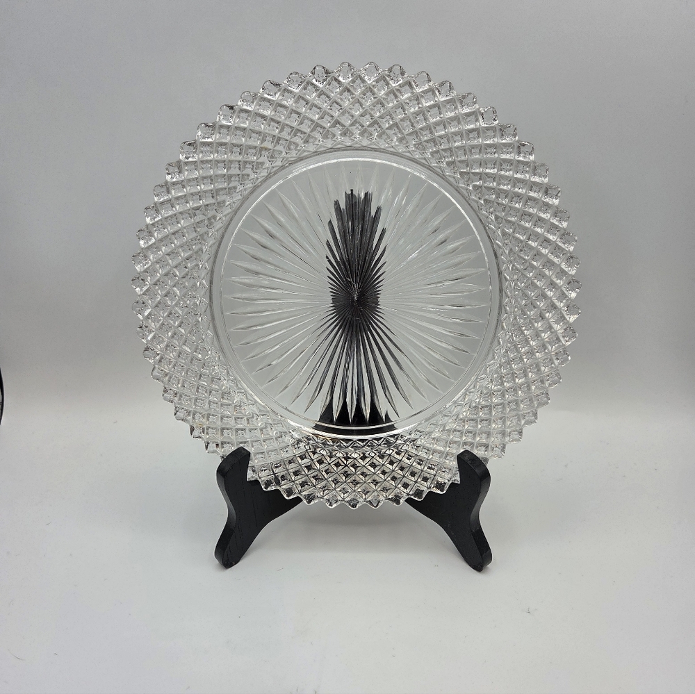Vintage Anchor Hocking Miss America Clear 8.5" Plate